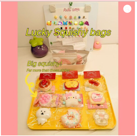 Lucky squishy bags(big size)- 5 bags(at least2 gifts)